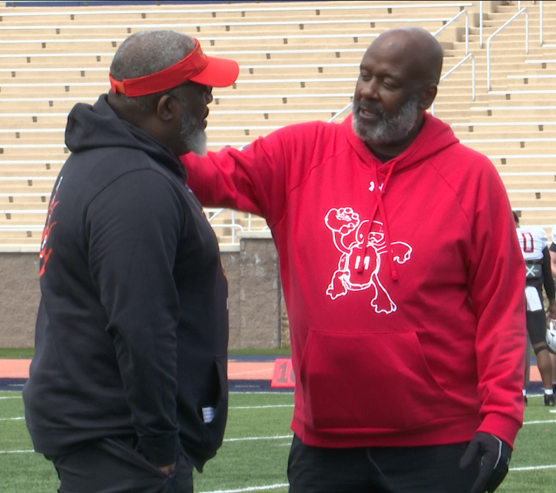 Mike Locksley and Damon Wilson celebrate Baltimore Day